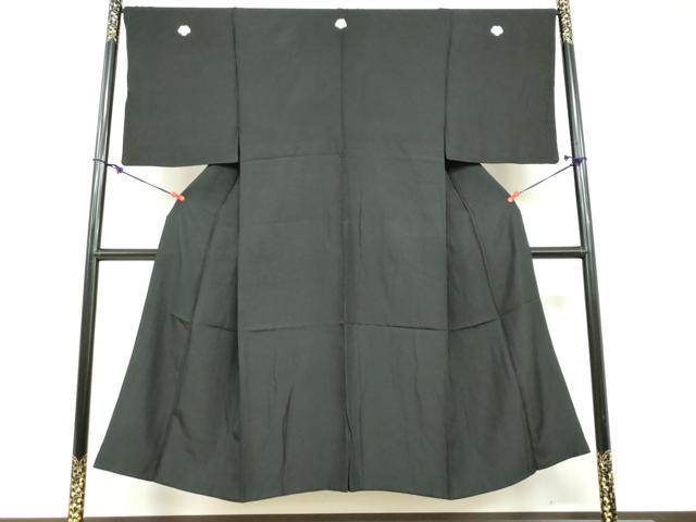 平和屋着物●男性　黒紋付　正絹　逸品　DABF1598ud