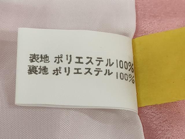 平和屋着物●色無地　紗綾型地紋　甚三紅色　洗える着物　未使用　DABF1603ud