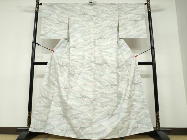 平和屋着物●本場大島紬　白大島　9マルキ　草花文　正絹　逸品　未使用　DABF1618ud