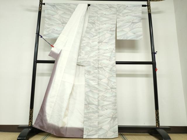 平和屋着物●本場大島紬　白大島　9マルキ　草花文　正絹　逸品　未使用　DABF1618ud