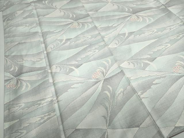 平和屋着物●本場大島紬　白大島　9マルキ　草花文　正絹　逸品　未使用　DABF1618ud
