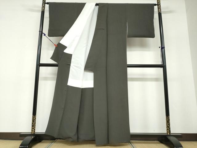 平和屋着物●上質な色無地　檳榔子染色　正絹　逸品　DABF1619ud