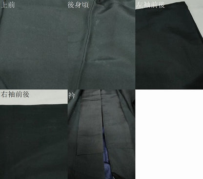 平和屋着物●男性　黒紋付　正絹　逸品　DABF1621ud