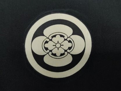 平和屋着物●男性　黒紋付　正絹　逸品　DABF1621ud