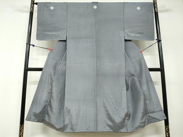 平和屋着物●男性　色紋付　鉛色　正絹　逸品　未使用　DABF1623ud