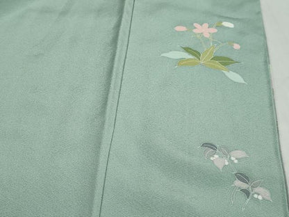 平和屋着物●訪問着　友禅　作家物　草花文　暈し染め　正絹　逸品　未使用　DABF1624ud