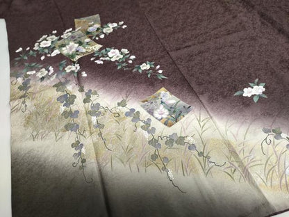 平和屋着物●訪問着　色紙重ね草花文　暈し染め　金銀彩　さが美扱い　正絹　逸品　DABF1625ud
