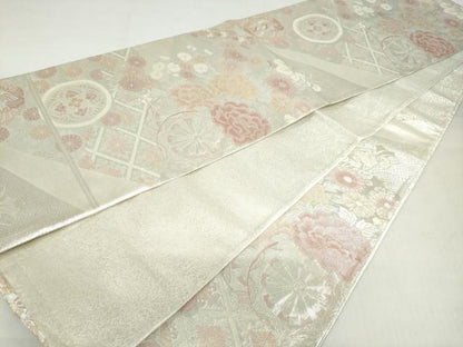 平和屋着物◎900織佐賀錦　六通柄袋帯　花車文　金銀糸　正絹　逸品　DABF1634ud