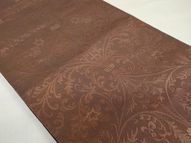平和屋着物◎六通柄袋帯　更紗花唐草文　正絹　逸品　DABF1638ud