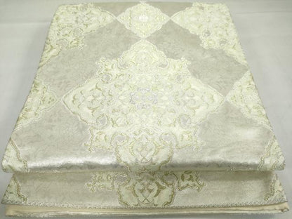 平和屋着物◎六通柄京袋帯　洋花文　銀糸　正絹　逸品　DABF1659ud