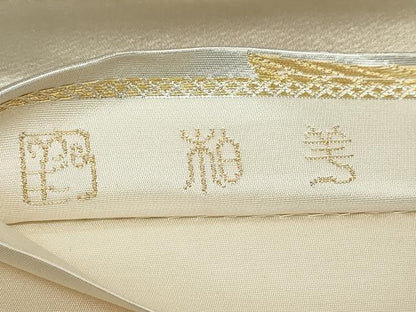 平和屋着物◎六通柄袋帯　唐織　作家物　矢羽根文　金糸　正絹　逸品　DABF1660ud