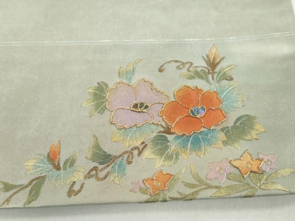 平和屋着物◎六通柄袋帯　螺鈿　霞文　ワンポイント　金彩　正絹　逸品　DABF1663ud