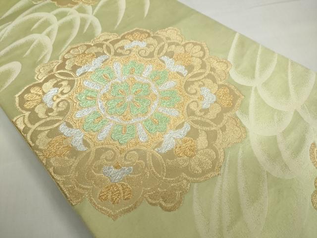 平和屋着物◎六通柄袋帯　唐織　洋花文　金銀糸　正絹　逸品　DABF1664ud