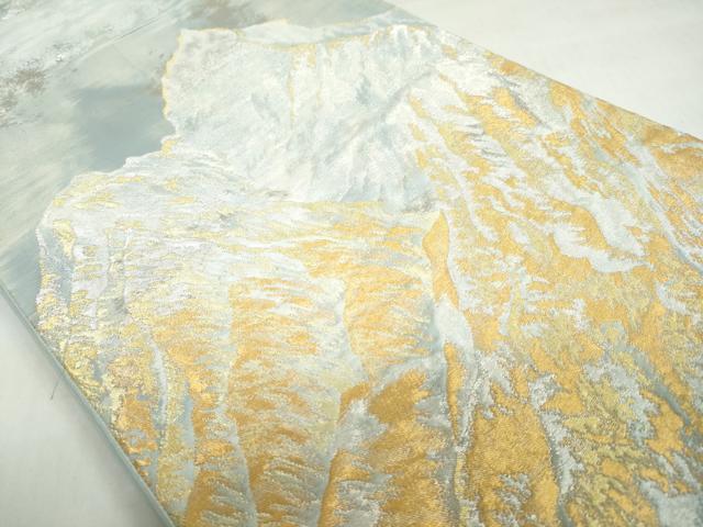 平和屋着物◎六通柄袋帯　風景文　金銀糸　正絹　逸品　DABF1678ud