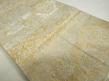 平和屋着物◎六通柄袋帯　絹栄花　正絹　逸品　DABF1683ud