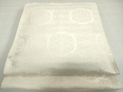 平和屋着物◎西陣　六通柄袋帯　唐織　吉祥花文　正絹　逸品　DABF1689ud