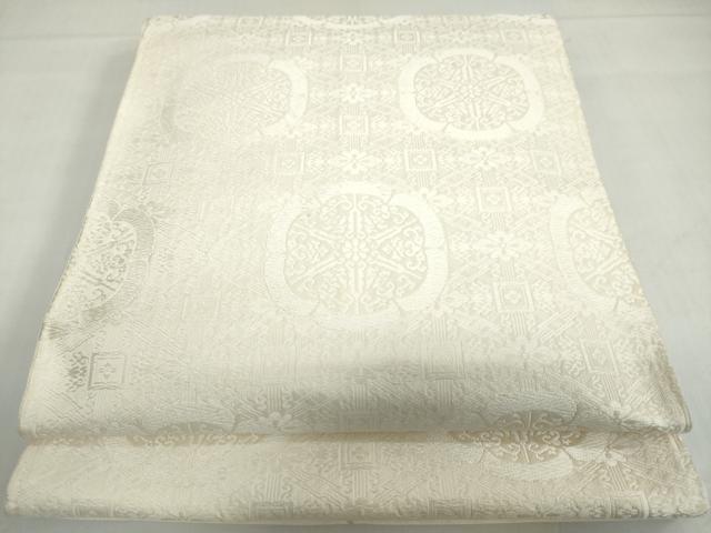 平和屋着物◎西陣　六通柄袋帯　唐織　吉祥花文　正絹　逸品　DABF1689ud