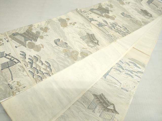 平和屋着物◎六通柄袋帯　大内華苑　九百プラチナ二重箔　正絹　逸品　DABF1705ud