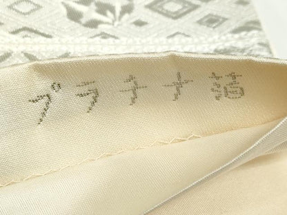 平和屋着物◎六通柄袋帯　唐織　裂取雅趣文　プラチナ箔　正絹　逸品　DABF1711ud