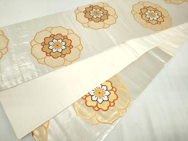 平和屋着物◎六通柄袋帯 唐織 舞花文 金糸 正絹 逸品 DABF1713ud