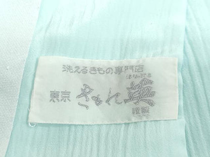 平和屋着物●洗える最高級着物　＜英＞はなぶさ謹製　長襦袢　無双仕立て　水色　洗える着物　DABF1716ud