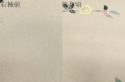平和屋着物●上質な小紋　枝椿文　金彩　正絹　逸品　DABF1719ud