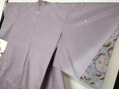 平和屋着物●本場染大島紬　訪問着　作家物　草花文　暈し染め　正絹　逸品　DABF1720ud