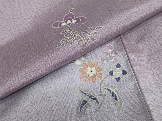 平和屋着物●本場染大島紬　訪問着　作家物　草花文　暈し染め　正絹　逸品　DABF1720ud