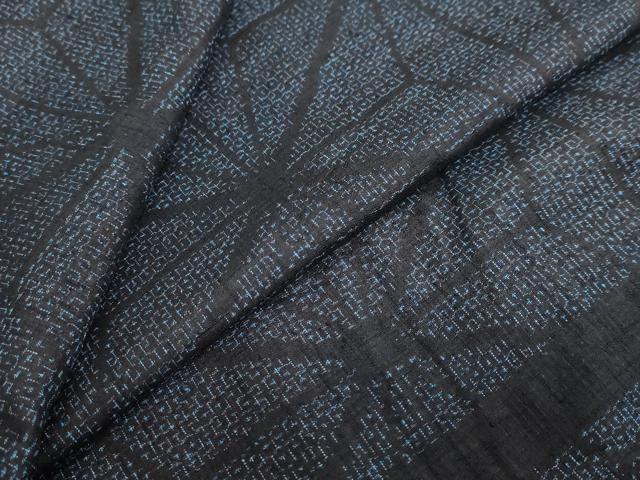 平和屋着物●結城紬　80亀甲　麻の葉文様　正絹　逸品　DABF1726ud