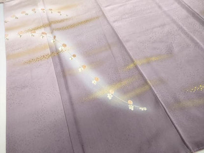 平和屋着物●訪問着　刺繍　枝花文　暈し染め　金彩　正絹　逸品　DABF1731ud