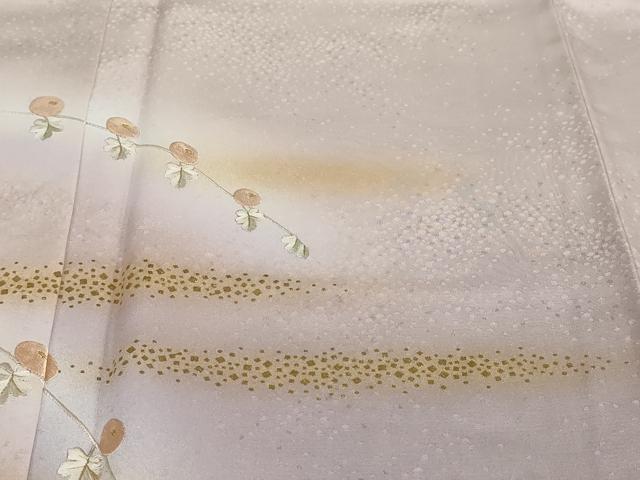 平和屋着物●訪問着　刺繍　枝花文　暈し染め　金彩　正絹　逸品　DABF1731ud
