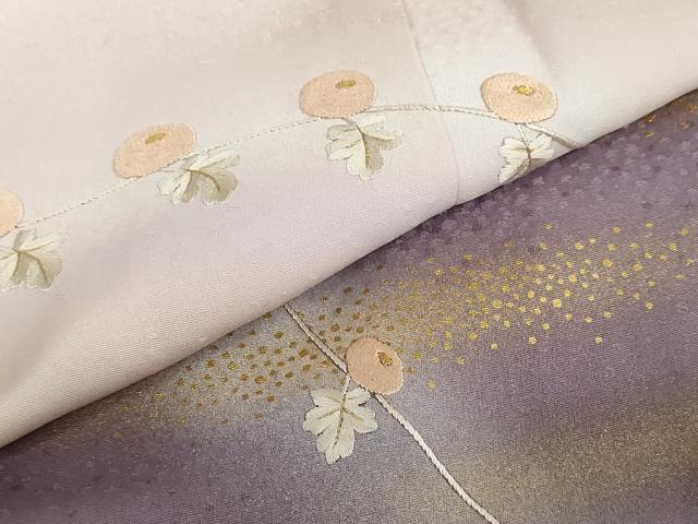 平和屋着物●訪問着　刺繍　枝花文　暈し染め　金彩　正絹　逸品　DABF1731ud