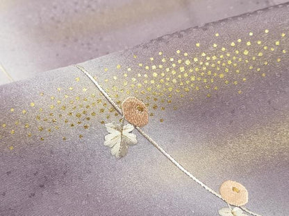 平和屋着物●訪問着　刺繍　枝花文　暈し染め　金彩　正絹　逸品　DABF1731ud