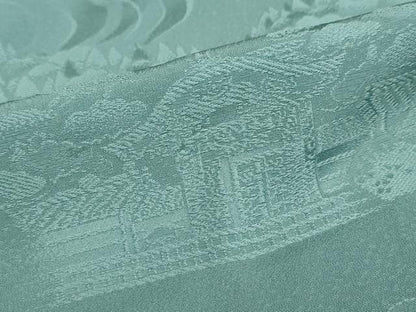 平和屋着物●無地絵羽訪問着　京洛全通図　千草色　さが美扱い　正絹　逸品　DABF1732ud
