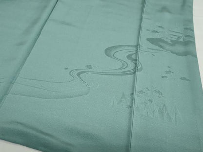 平和屋着物●無地絵羽訪問着　京洛全通図　千草色　さが美扱い　正絹　逸品　DABF1732ud