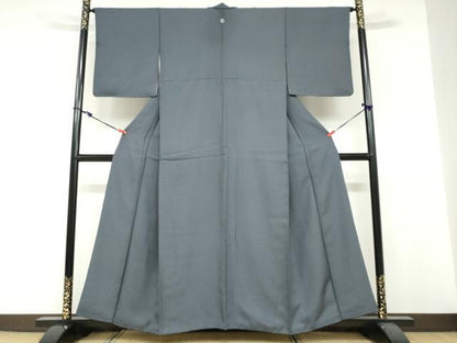 平和屋着物●上質な色無地　紗綾型地紋　羊羹色　正絹　逸品　DABF1736ud