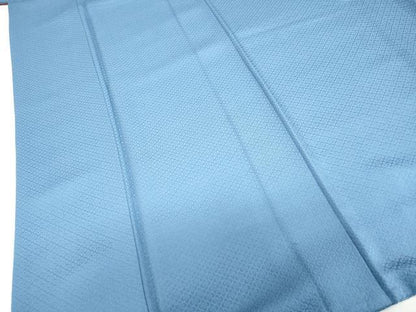 平和屋着物●上質な色無地　花菱地紋　薄縹色　反端付き　正絹　逸品　DABF1737ud