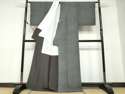 平和屋着物●江戸小紋　作家物　超極鮫小紋　反端付き　正絹　逸品　DABF1738ud