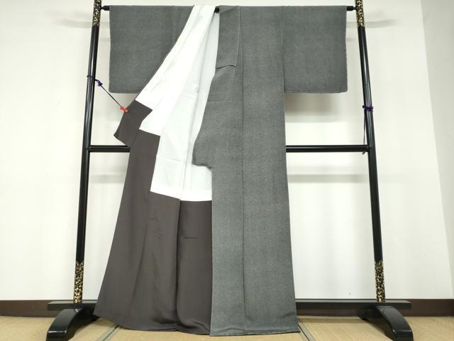 平和屋着物●江戸小紋　作家物　超極鮫小紋　反端付き　正絹　逸品　DABF1738ud