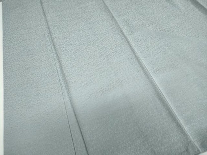 平和屋着物●染色作家　斉藤三才　色無地　霞地紋　湊鼠色　正絹　逸品　DABF1739ud