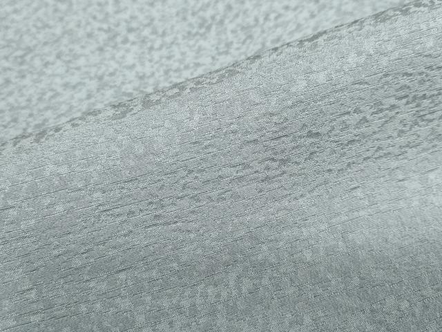 平和屋着物●染色作家　斉藤三才　色無地　霞地紋　湊鼠色　正絹　逸品　DABF1739ud