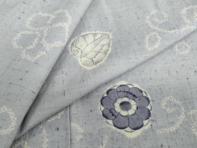 平和屋着物●上質な紬　絞り　辻が花　正絹　逸品　DABF1742ud