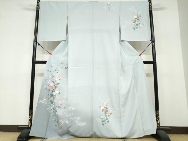 平和屋着物●訪問着　友禅　草花文　暈し染め　正絹　逸品　未使用　DABF1744ud