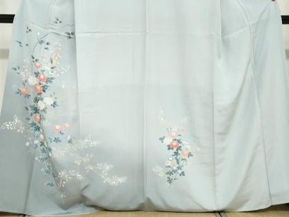 平和屋着物●訪問着　友禅　草花文　暈し染め　正絹　逸品　未使用　DABF1744ud