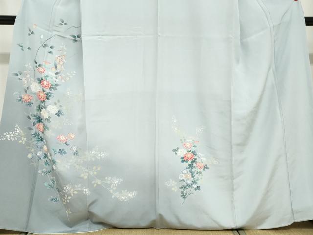 平和屋着物●訪問着　友禅　草花文　暈し染め　正絹　逸品　未使用　DABF1744ud