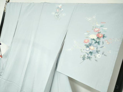 平和屋着物●訪問着　友禅　草花文　暈し染め　正絹　逸品　未使用　DABF1744ud