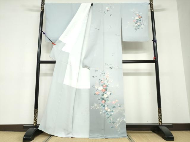平和屋着物●訪問着　友禅　草花文　暈し染め　正絹　逸品　未使用　DABF1744ud