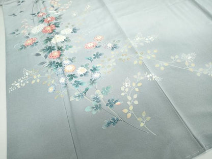 平和屋着物●訪問着　友禅　草花文　暈し染め　正絹　逸品　未使用　DABF1744ud