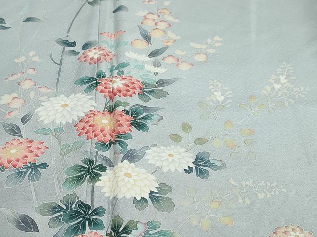 平和屋着物●訪問着　友禅　草花文　暈し染め　正絹　逸品　未使用　DABF1744ud