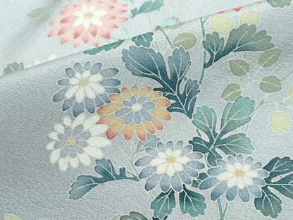 平和屋着物●訪問着　友禅　草花文　暈し染め　正絹　逸品　未使用　DABF1744ud